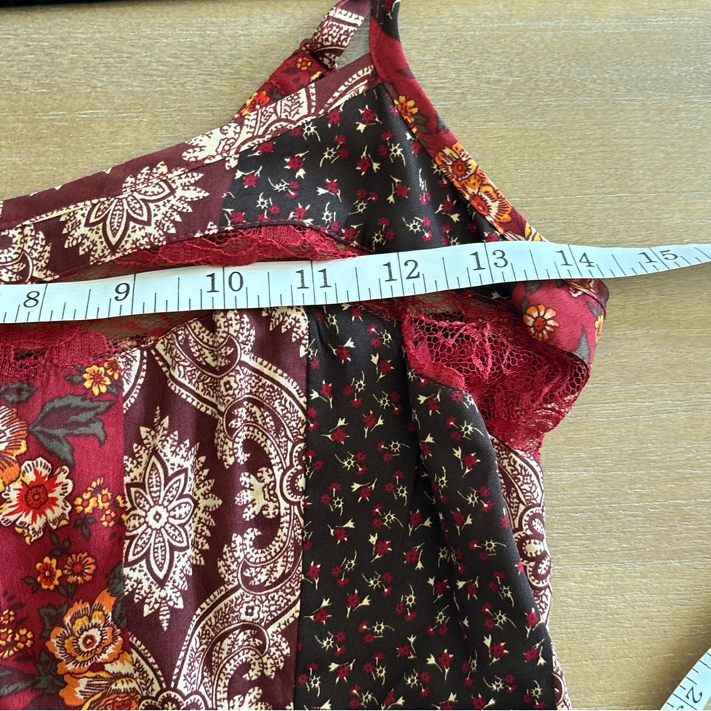 American Rag Multi Color Print Panel Lace Inset Mini Dress, Adjustable Straps, S - Picture 9 of 10